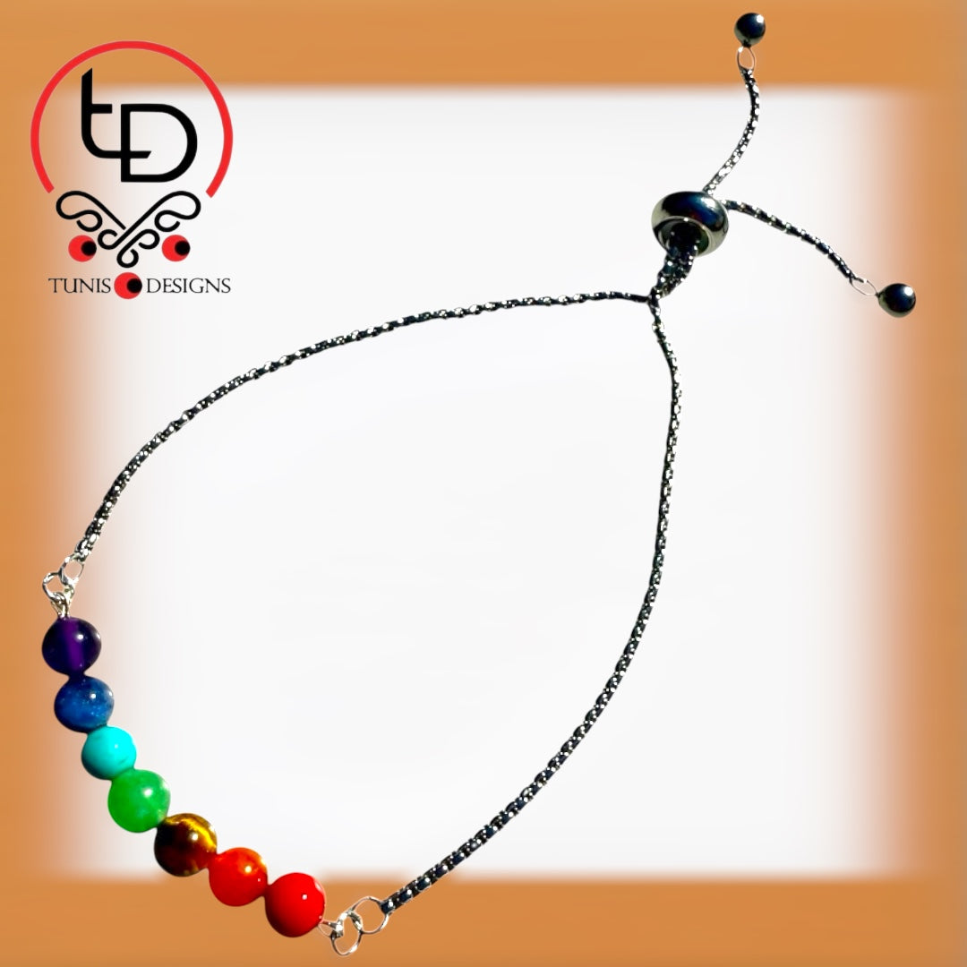 Natural Crystal Beads Gemstone Bracelet For Energy Healing - Chakra Bracelet