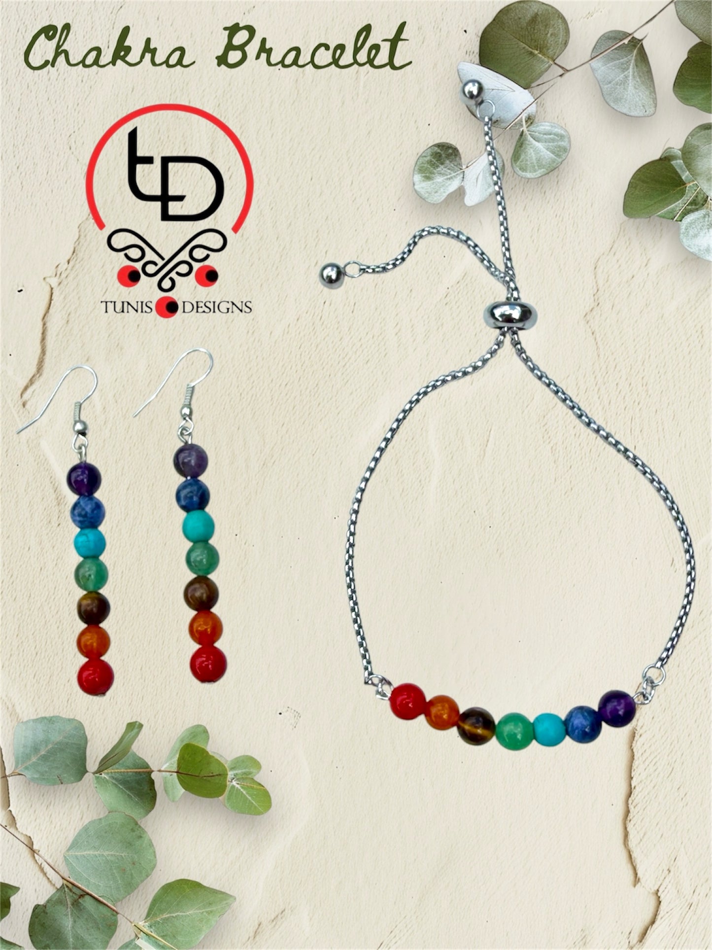 Natural Crystal Beads Gemstone Earrings For Energy Healing - Chakra Earrings.