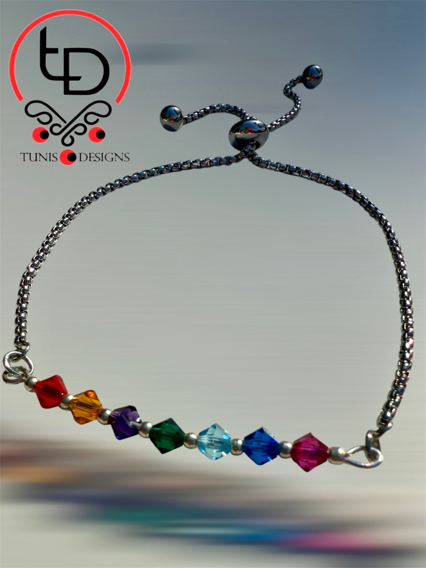 Genuine Swarovski Crystal Chakra Bracelet