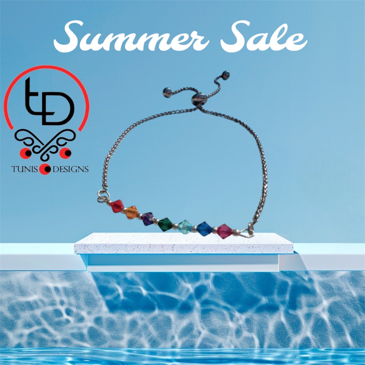 Genuine Swarovski Crystal Chakra Bracelet