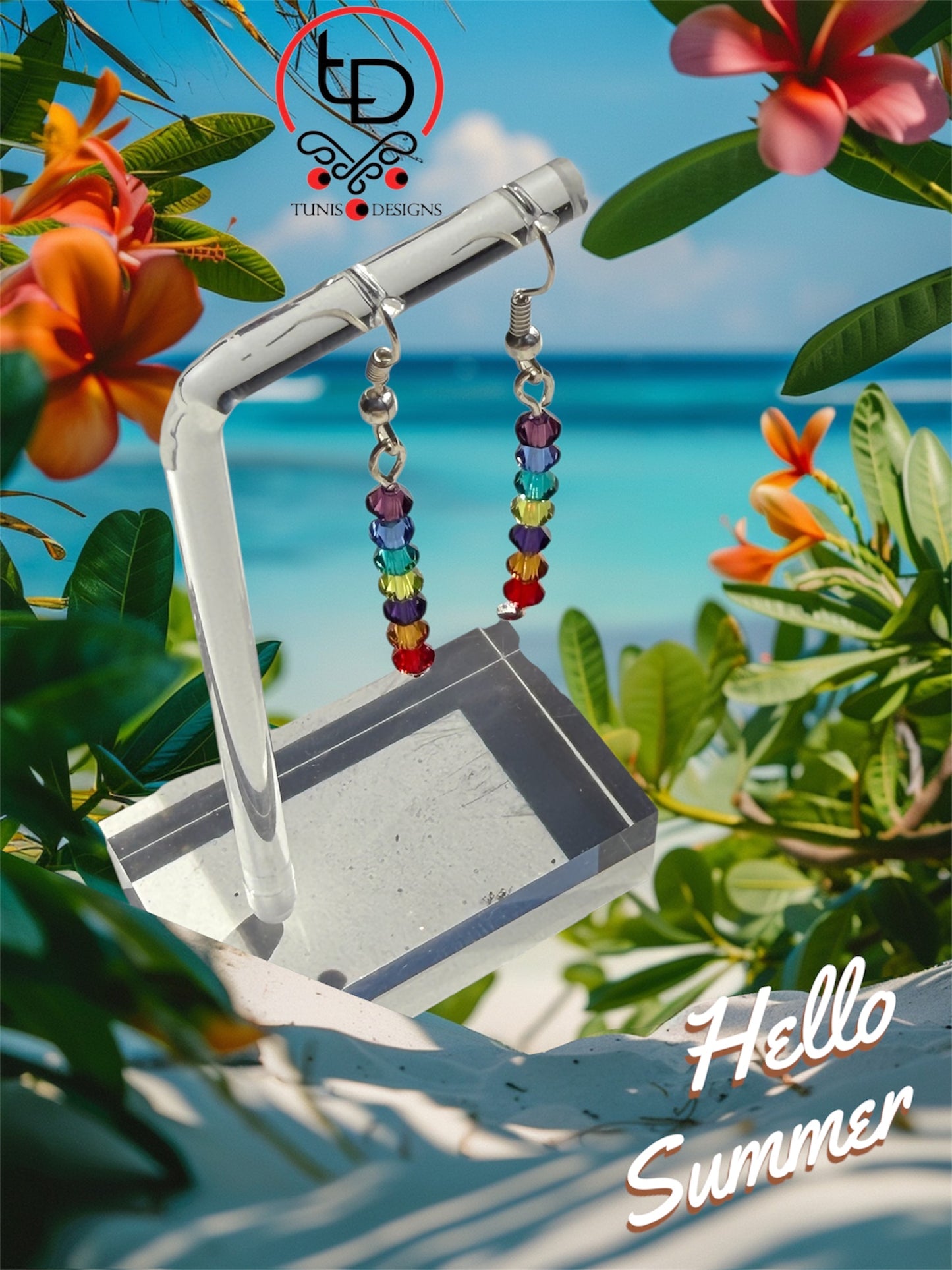 Chakra Genuine Swarovski Xilion Crystal Beads Earrings