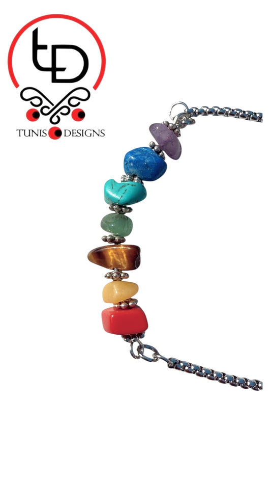 Natural Irregular Stone Chakra Bracelet