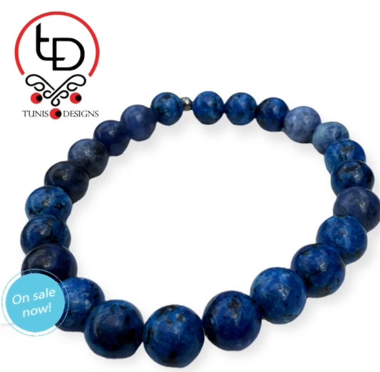 Lapis lazuli Stone Big Beads Bracelet