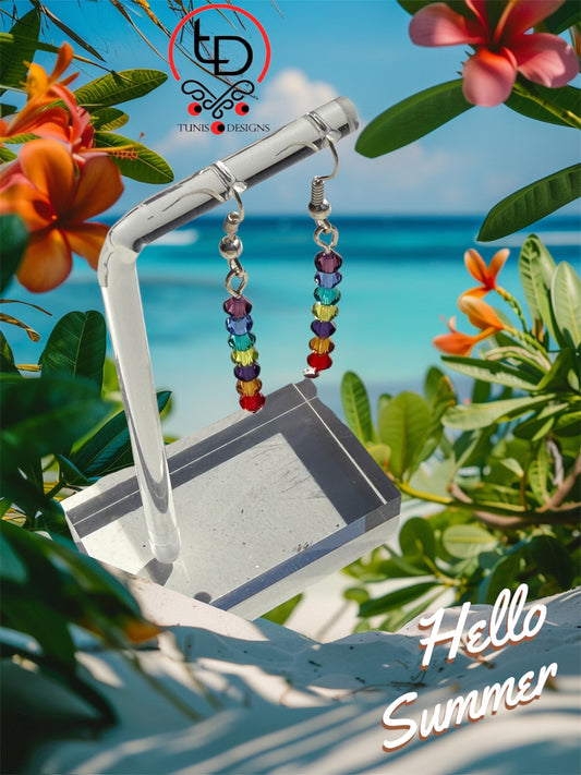 Chakra Genuine Swarovski Xilion Crystal Beads Earrings
