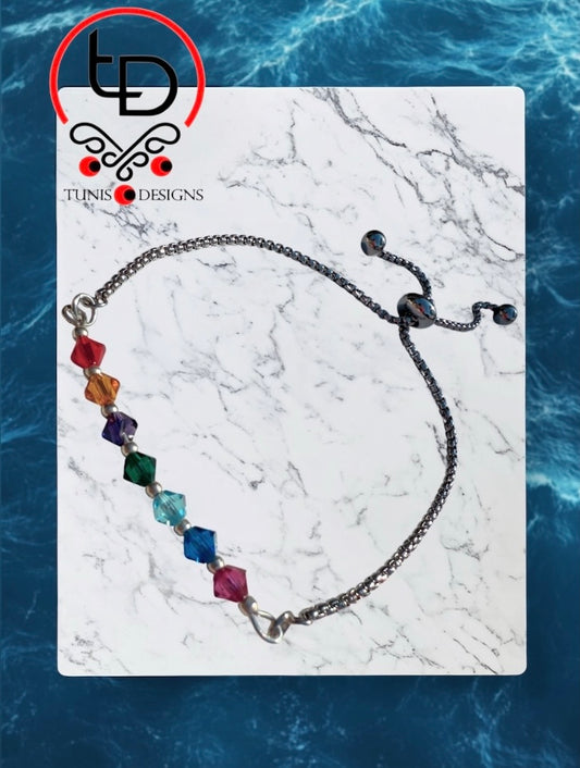 Genuine Swarovski Crystal Chakra Bracelet