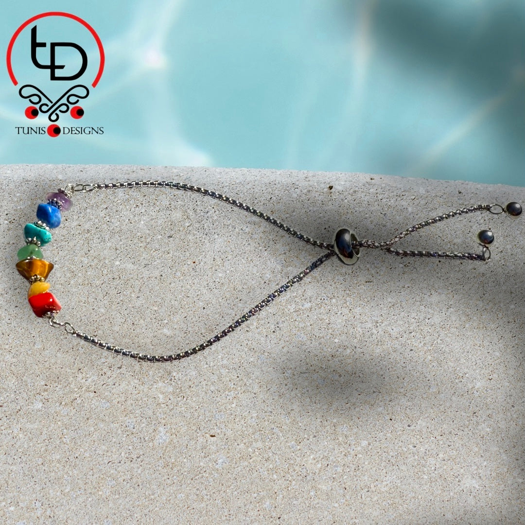 Natural Irregular Stone Chakra Bracelet