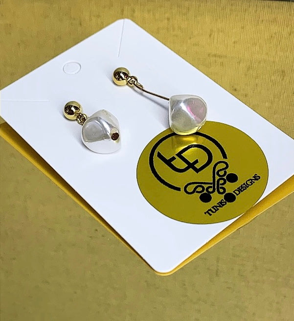 Pearl Plated Gold Earrings